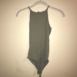 Olive Green Halter Bodysuit